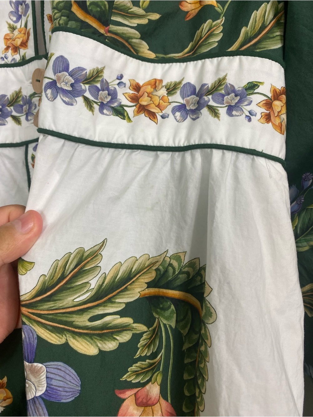 Farm Rio Green Nature V Neck Buttoned Maxi Dress Floral XL - Picture 6 of 14